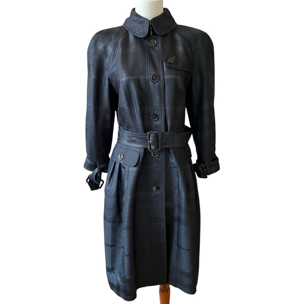 BURBERRY TARTAN TRENCH COAT SLIGHT METALLIC CHECKS OLD MONEY QUIET LUXURY